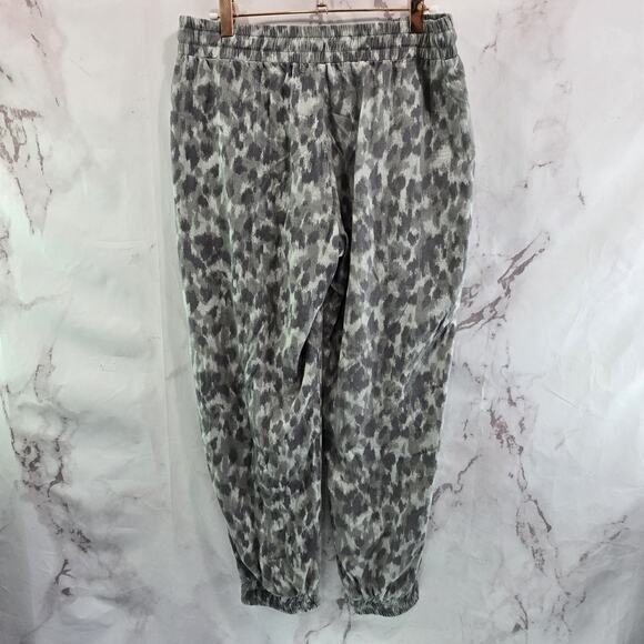 Anthropologie Pants Womens Medium Gray High Jogger Tencel Leopard Cloth Stone - Picture 5 of 11